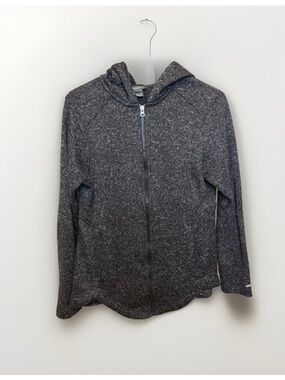 Eddie Bauer Women’s Medium Zip Up Jacket Fleece Black w/ Logo